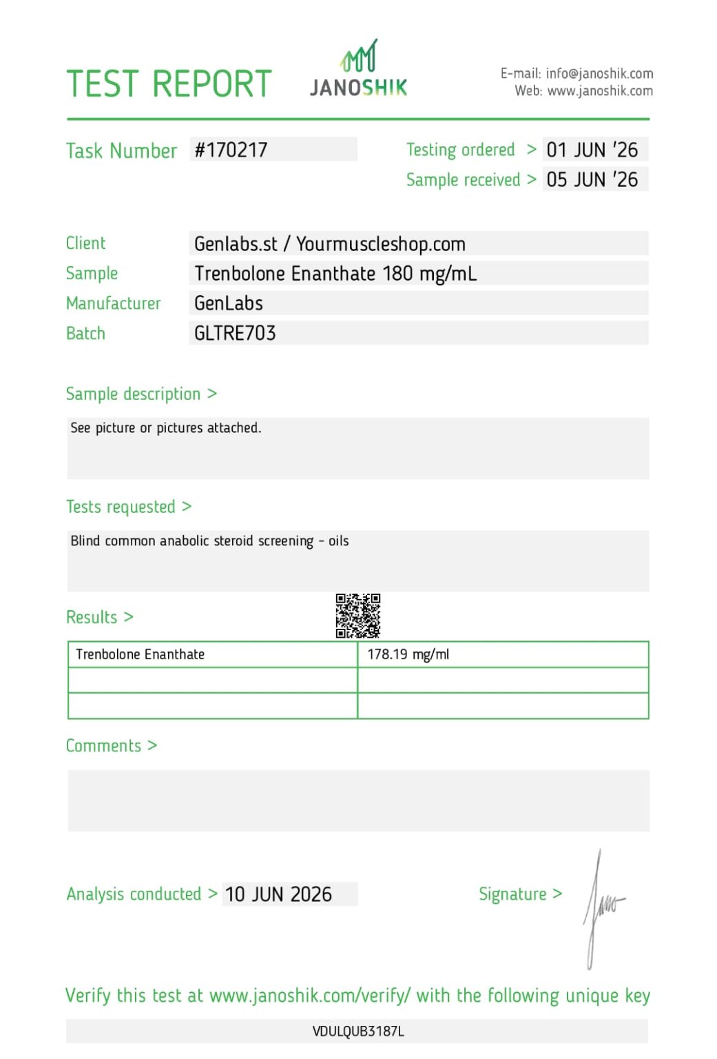 Trenbolone Enanthate 180 mg