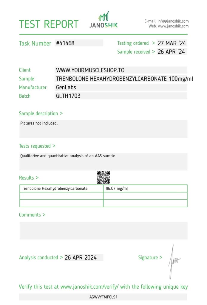 Trenbolone Hexahydrobenzylcarbonate 100 mg