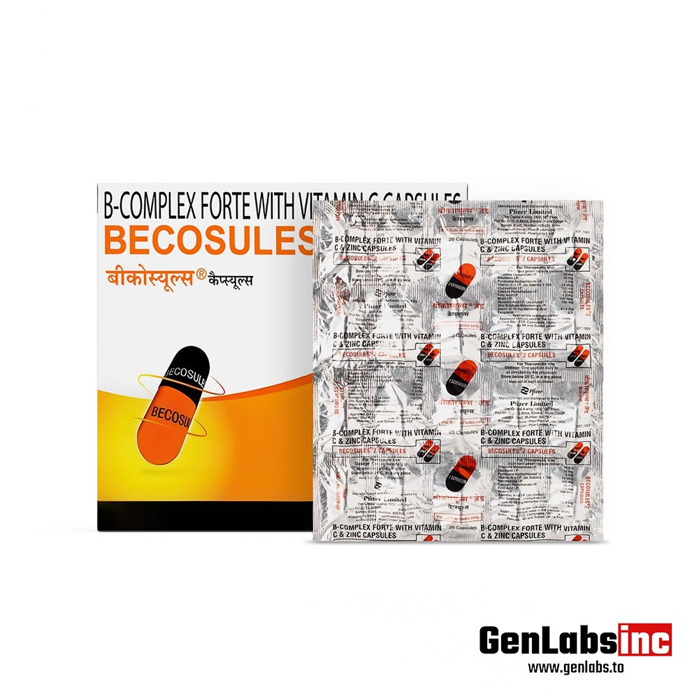 Becosules ( B – Complex With Vitamin C & Zinc ) Capsules – 20 Capsules – Pfizer