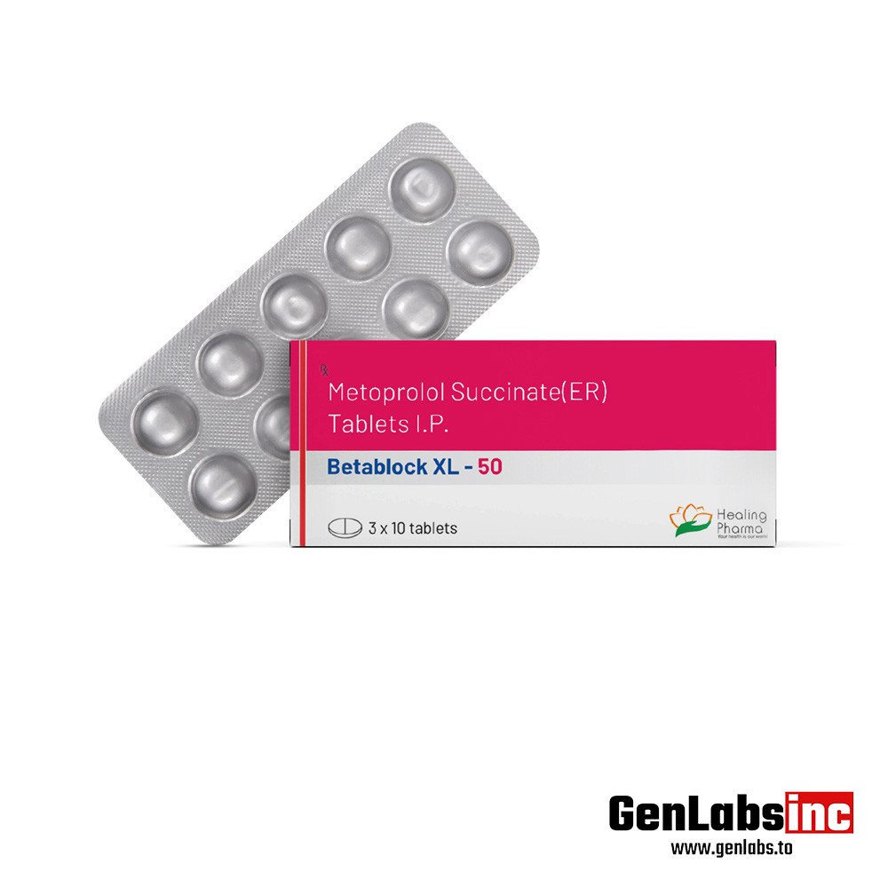 Metoprolol Succinate ( Betablocker Extended Release ) 50 mg (30 Tablets Pack) Healing Pharma