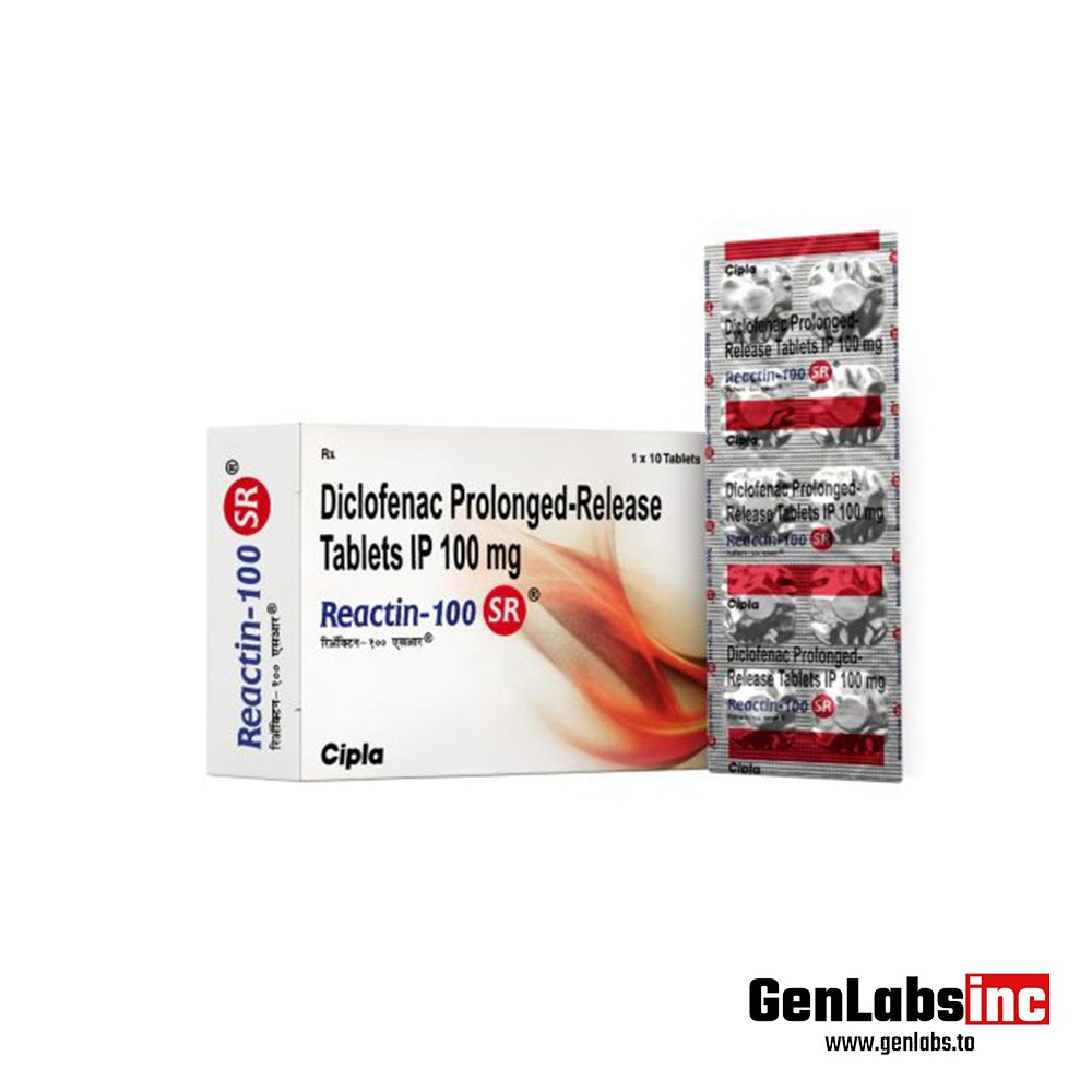 Reactin Sr (diclofenac) 100 mg – (10 Tablets Strip) – Cipla
