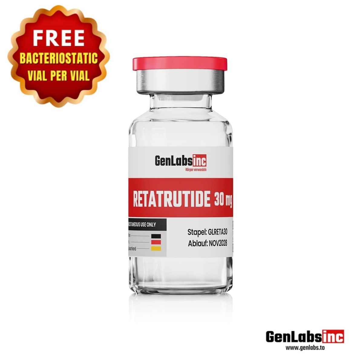 Retatrutide 30mg Vial – (with Bacteriostatic Water)