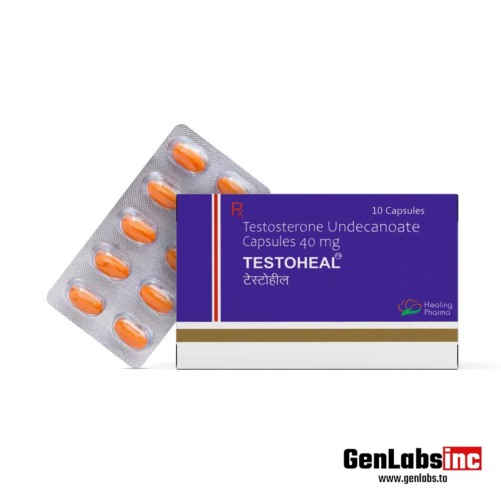Testosterone Undecanoate Capsules ( Testoheal ) – 40mg / Per Capsule (10 Capsules Strip) – Healing Pharma